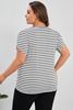 Picture of CURVY GIRL STRIPED V NECK PETAL SLEEVE